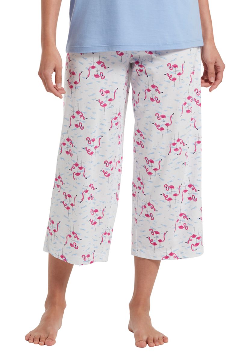 Womens Sleepwell Printed Knit Capri Pajama Pants Made with Temperature Regulating Technology