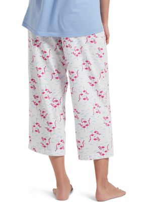 HUE® Women's Sleepwell Printed Knit Capri Pajama Pants Made with  Temperature Regulating Technology