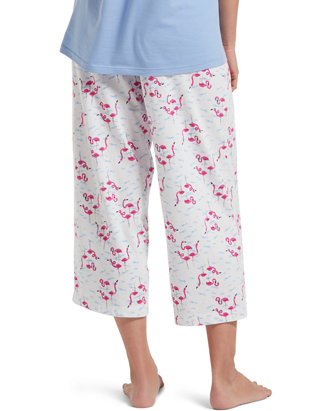 Hue Womens Printed Knit Capri Pajama Sleep Pant