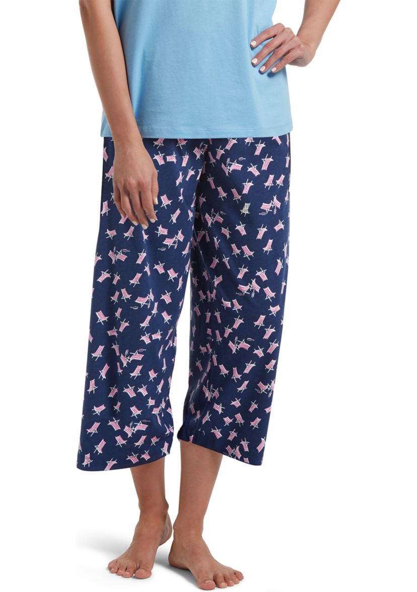 Womens Sleepwell Printed Knit Capri Pajama Pant Made With Temperature Regulating Technology