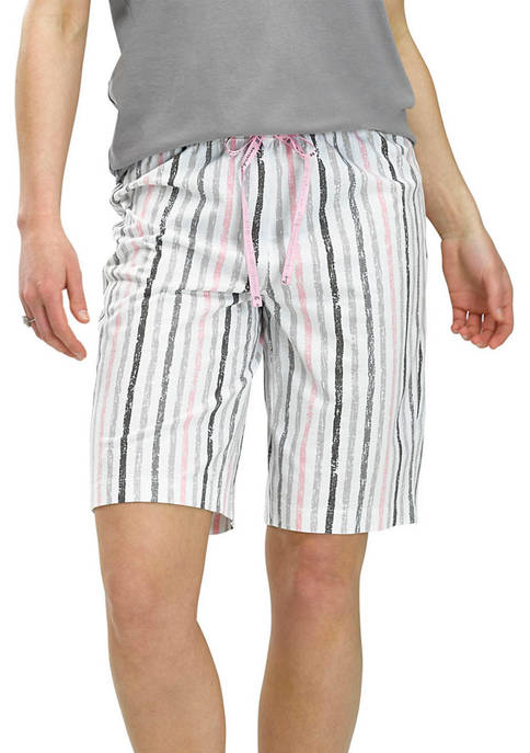 HUE® Stripe Classic Bermuda Pajama Shorts
