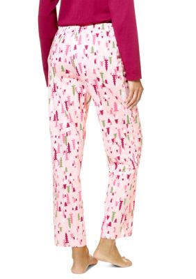 Cuddl Duds Petite Fleecewear with Stretch Pajama Set Violet/Bias