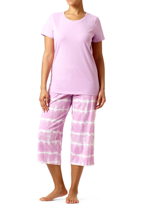 HUE® Tie Dye T-Shirt and Capris Sleepwear Set