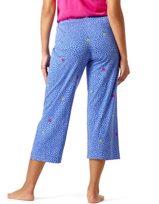 HUE womens Printed Knit Capri Pajama Sleep Pant 