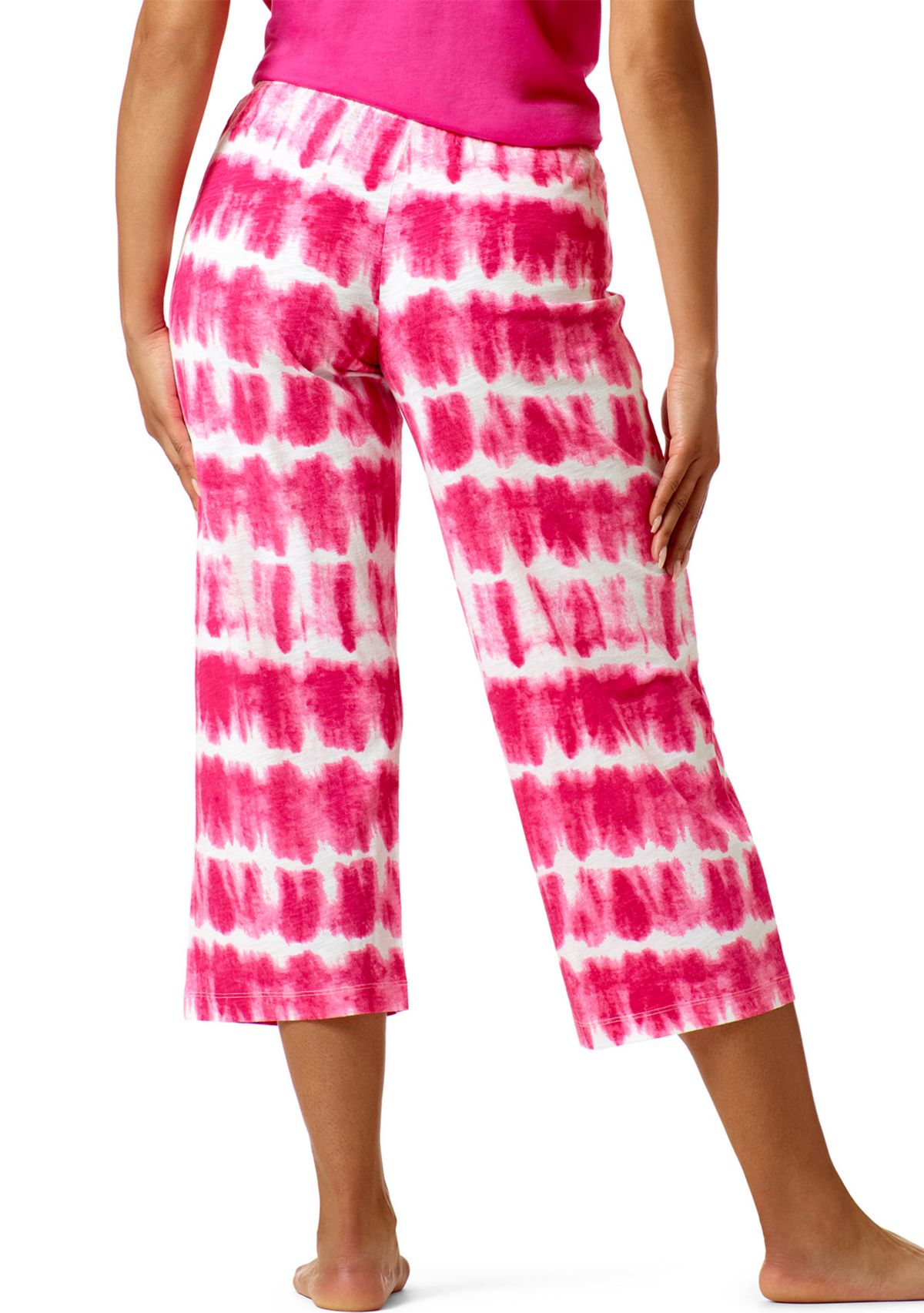 Printed Knit Capri Pajama Sleep Pants