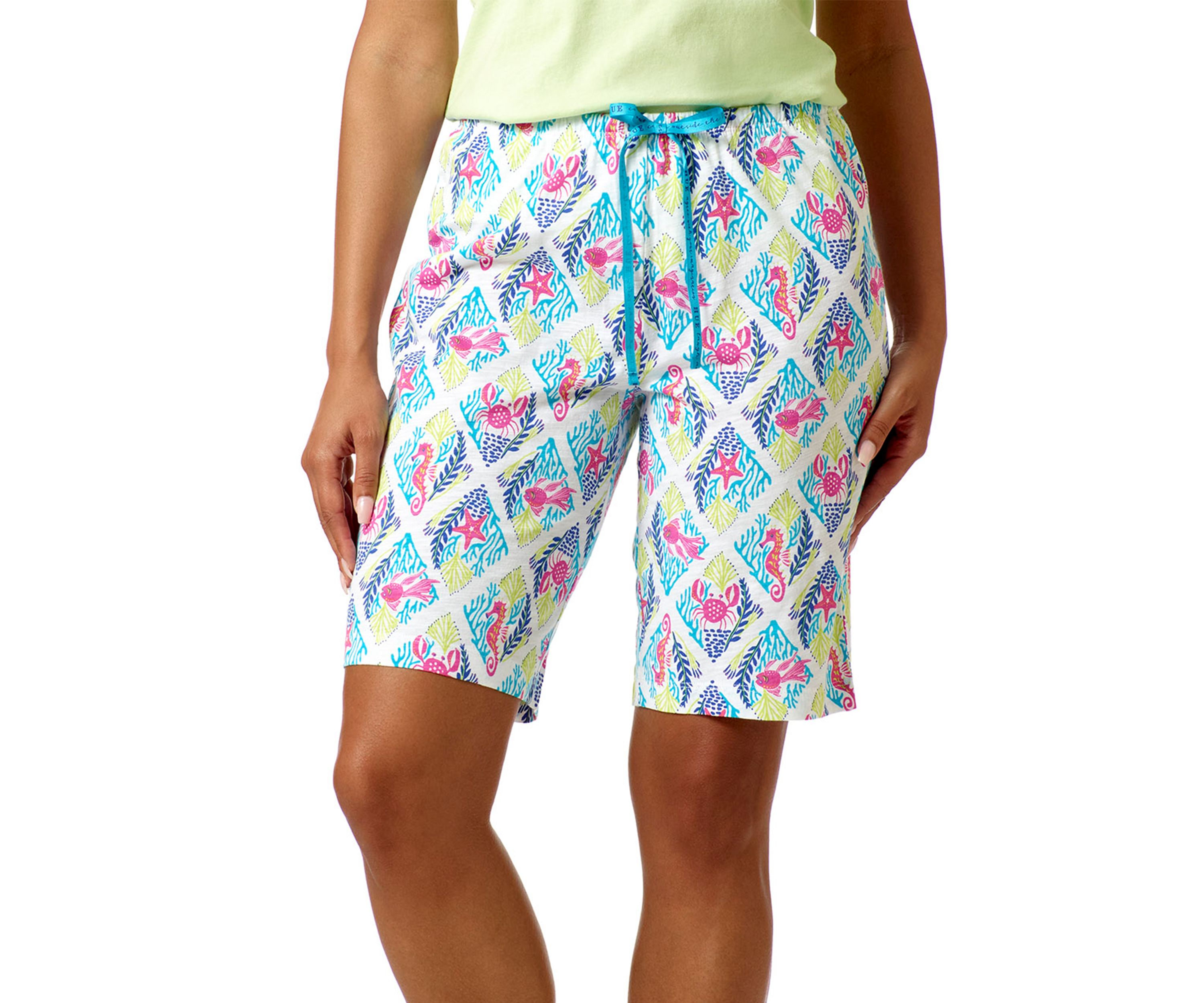 Printed Knit Bermuda Pajama Sleep Shorts