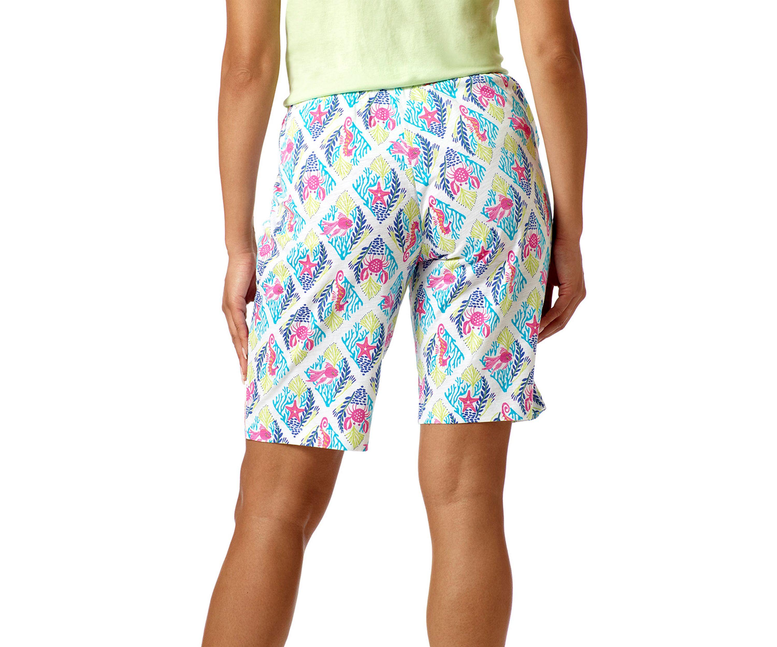 Printed Knit Bermuda Pajama Sleep Shorts