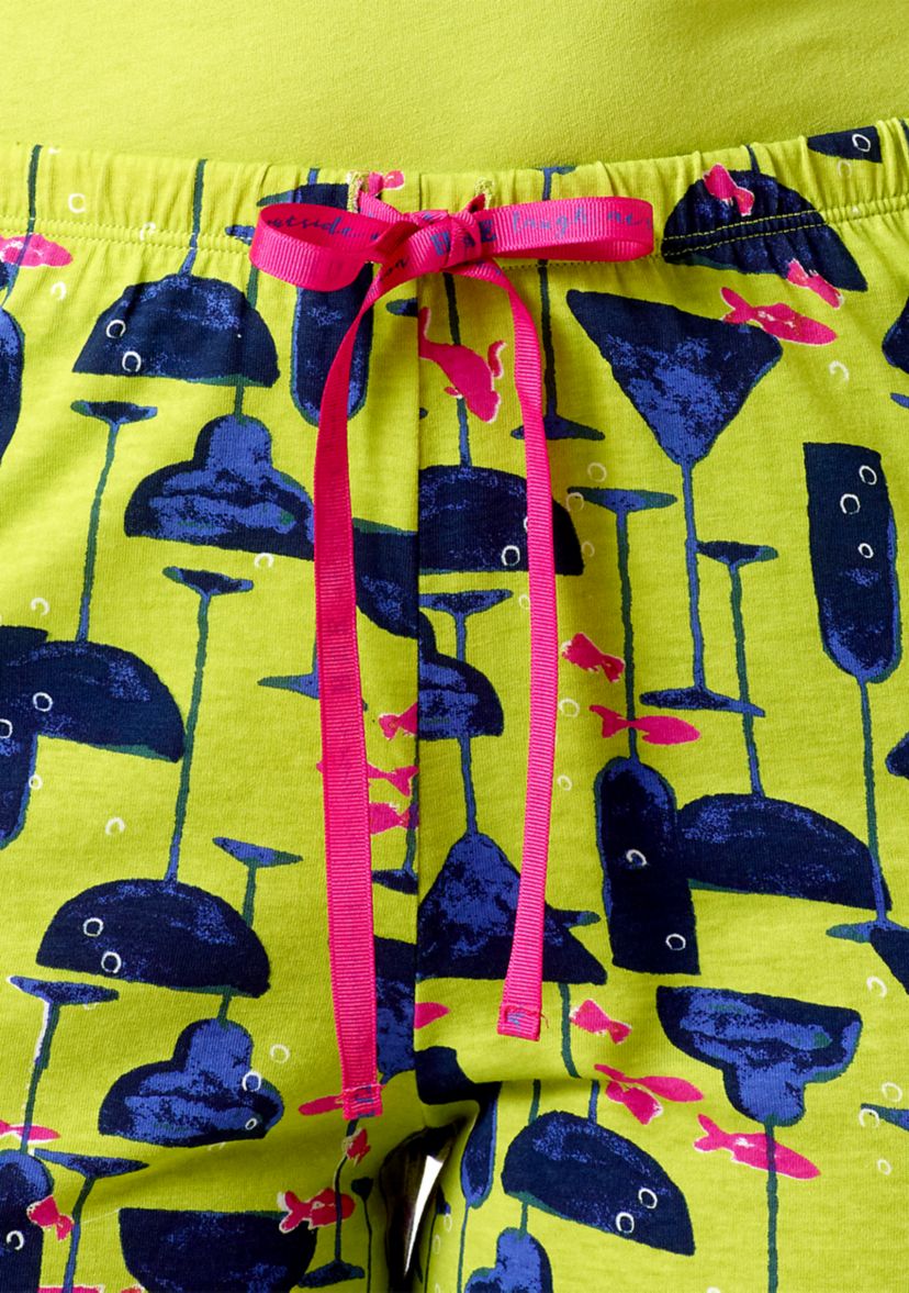 Printed Knit Capri Pajama Sleep Pants