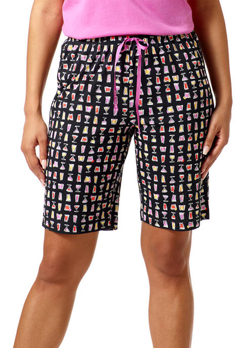 HUE® Cocktail Columns Bermuda Pajama Shorts