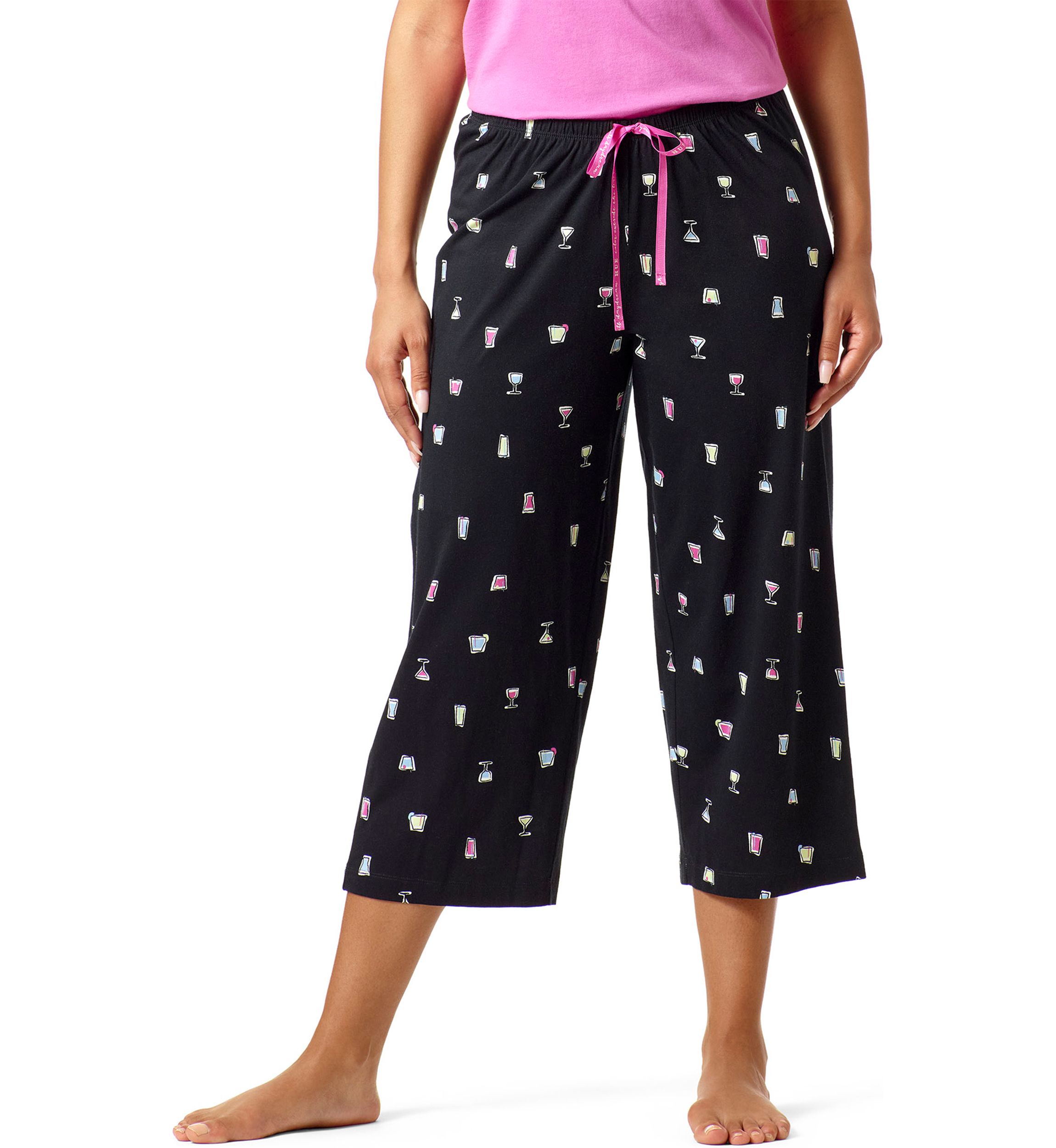 Womens Sleepwell Printed Knit Capri Pajama Pants Made with Temperature Regulating Technology 