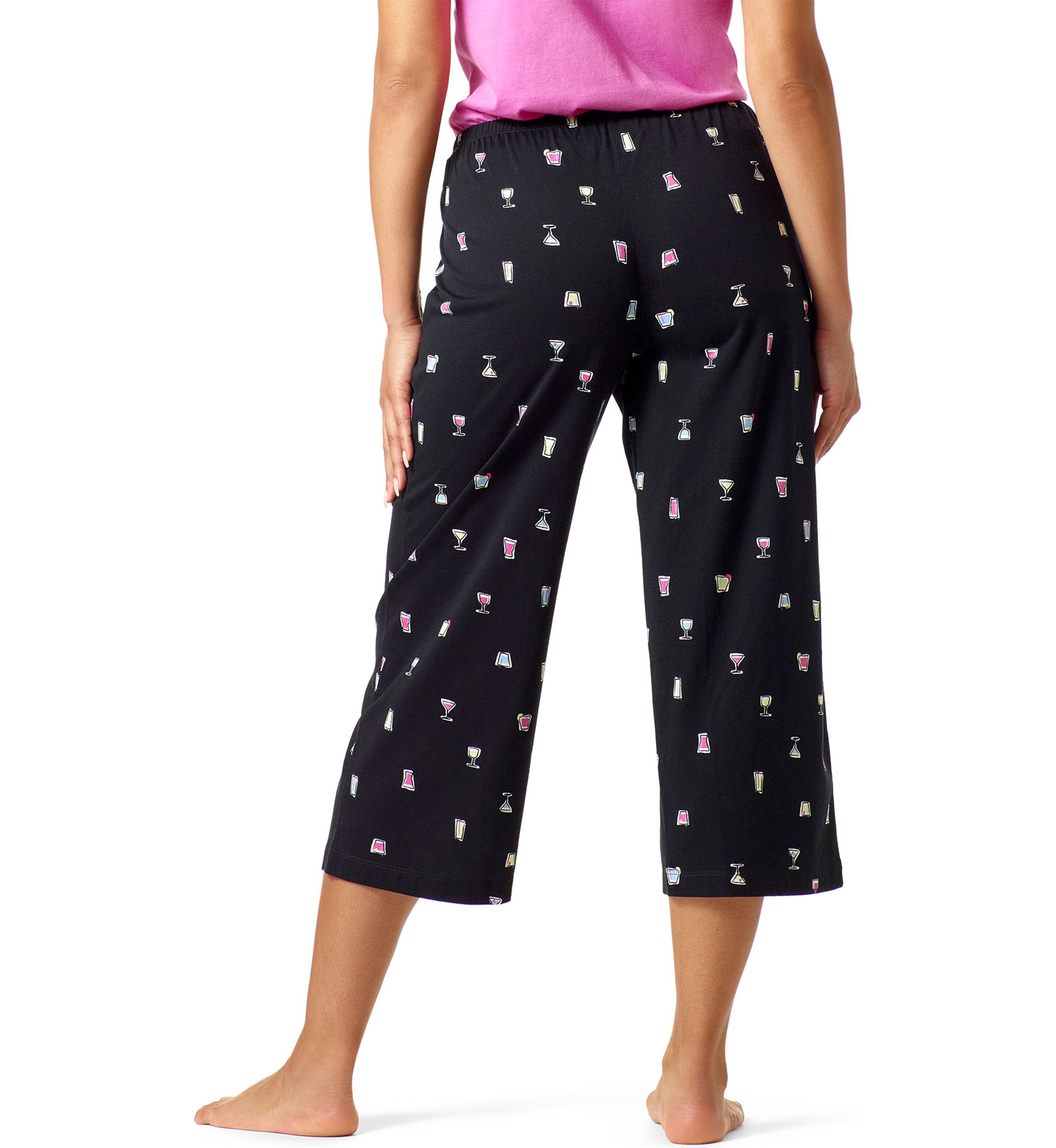 Womens Sleepwell Printed Knit Capri Pajama Pants Made with Temperature Regulating Technology 