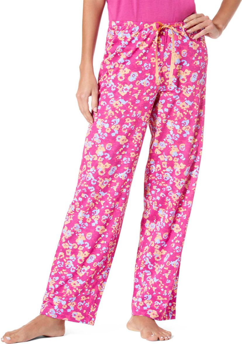 Womens Printed Knit Long Pajama Pants