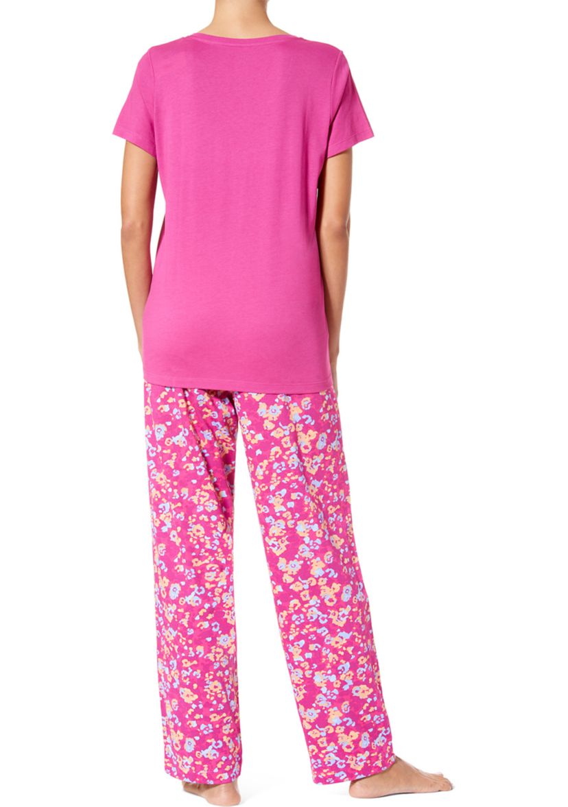 Womens Printed Knit Long Pajama Pants