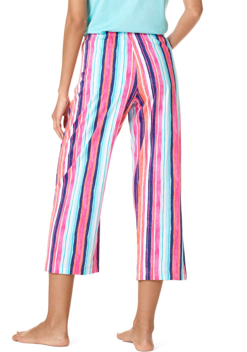  Printed Knit Capri Pajama Sleep Pants