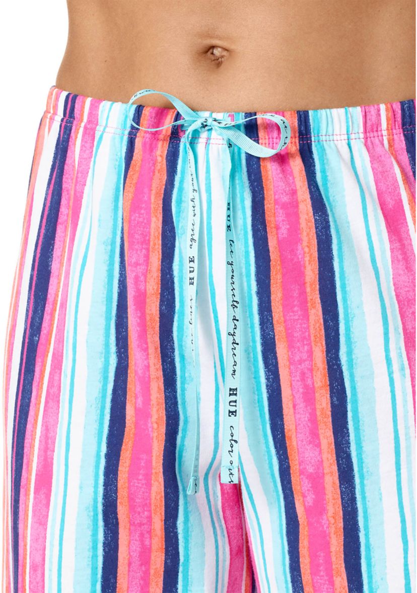  Printed Knit Capri Pajama Sleep Pants