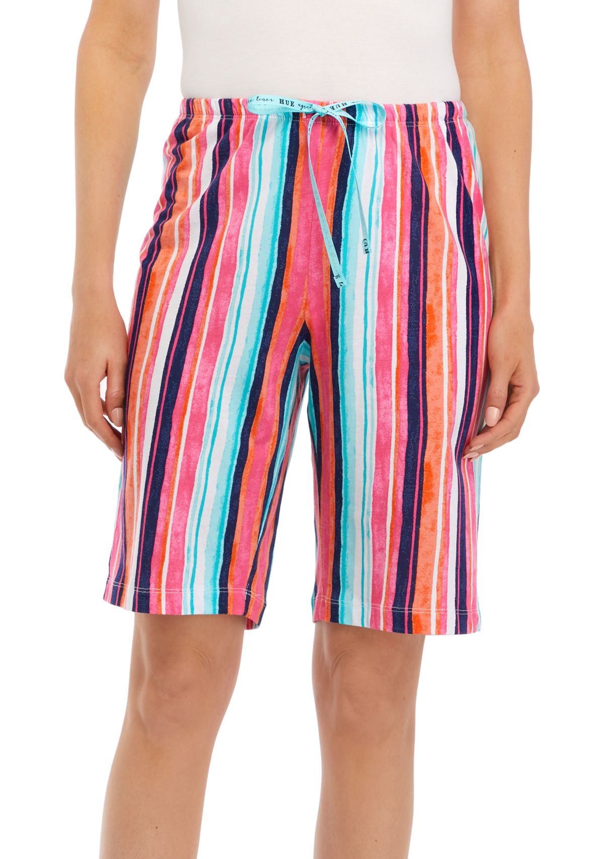 Womens Cabana Stripe Bermuda Pajama Shorts