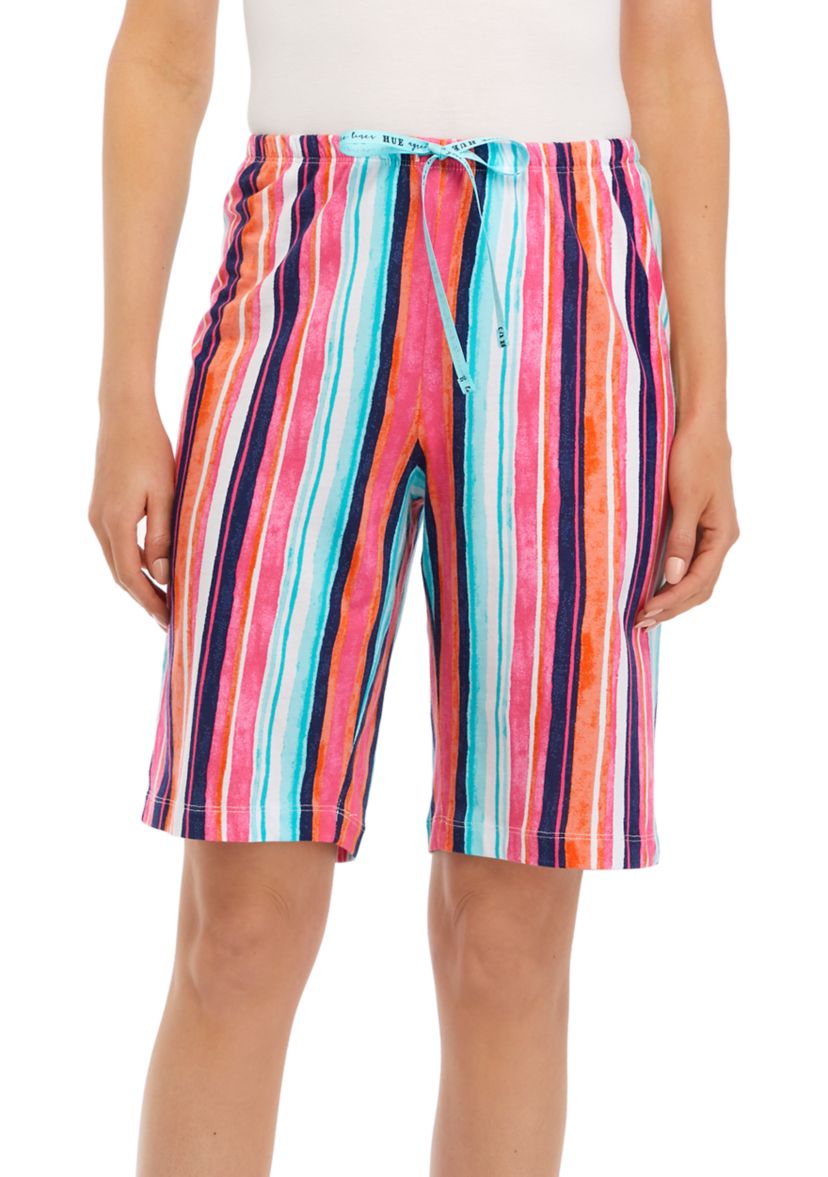 Womens Cabana Stripe Bermuda Pajama Shorts