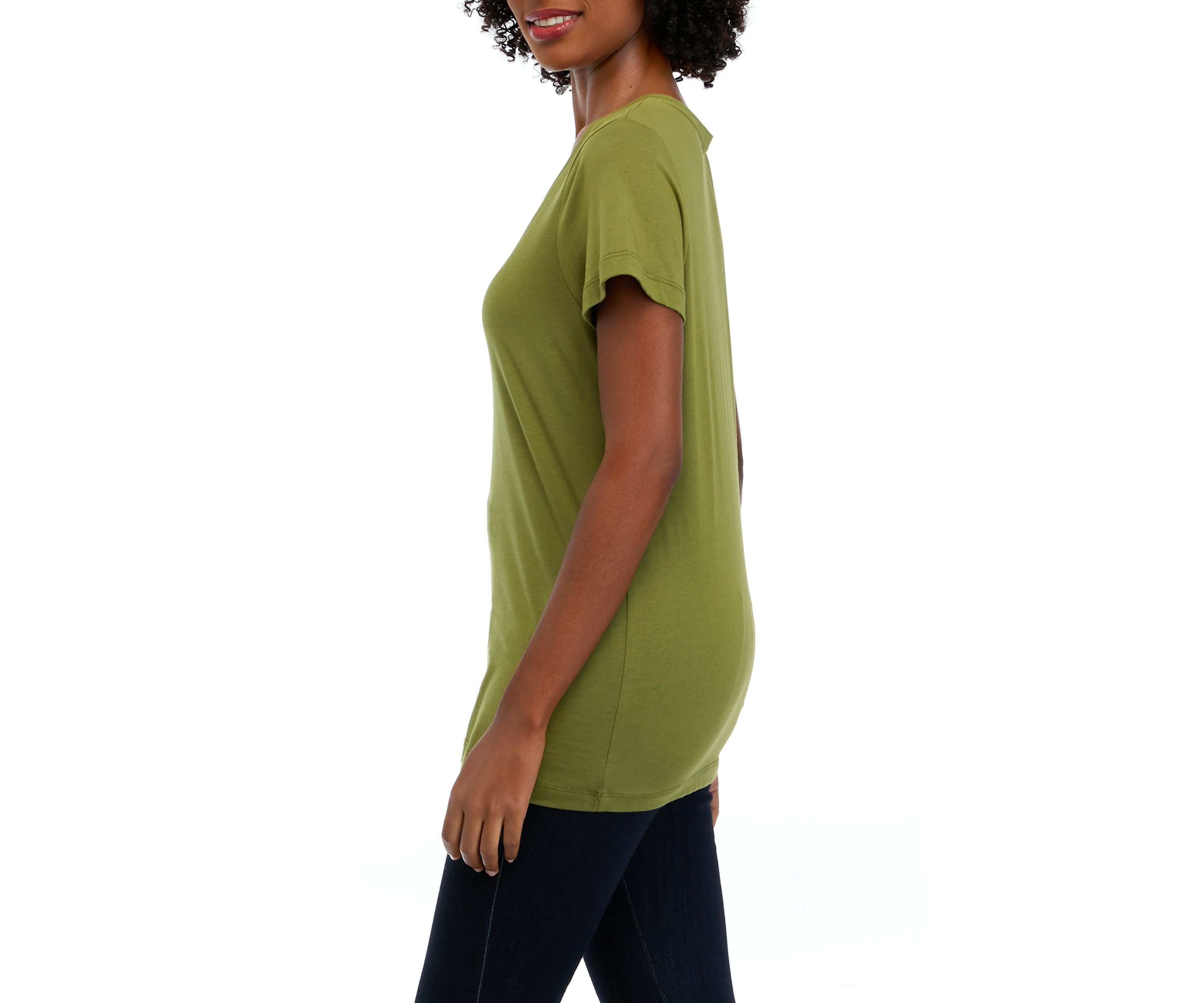 Short Sleeve Solid V-Neck T-Shirt