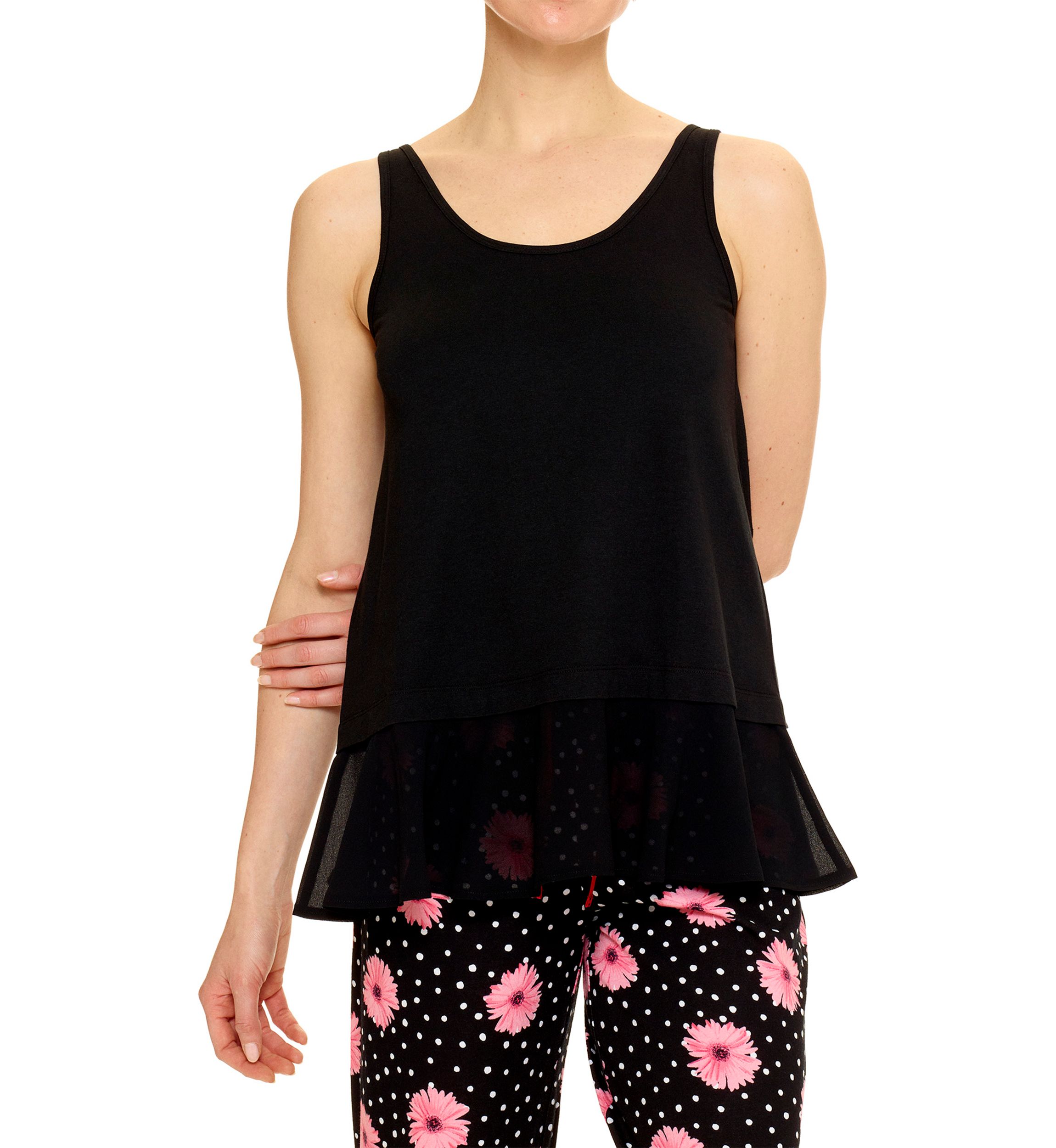 Womens Flounce Hem Sleep Tank Top