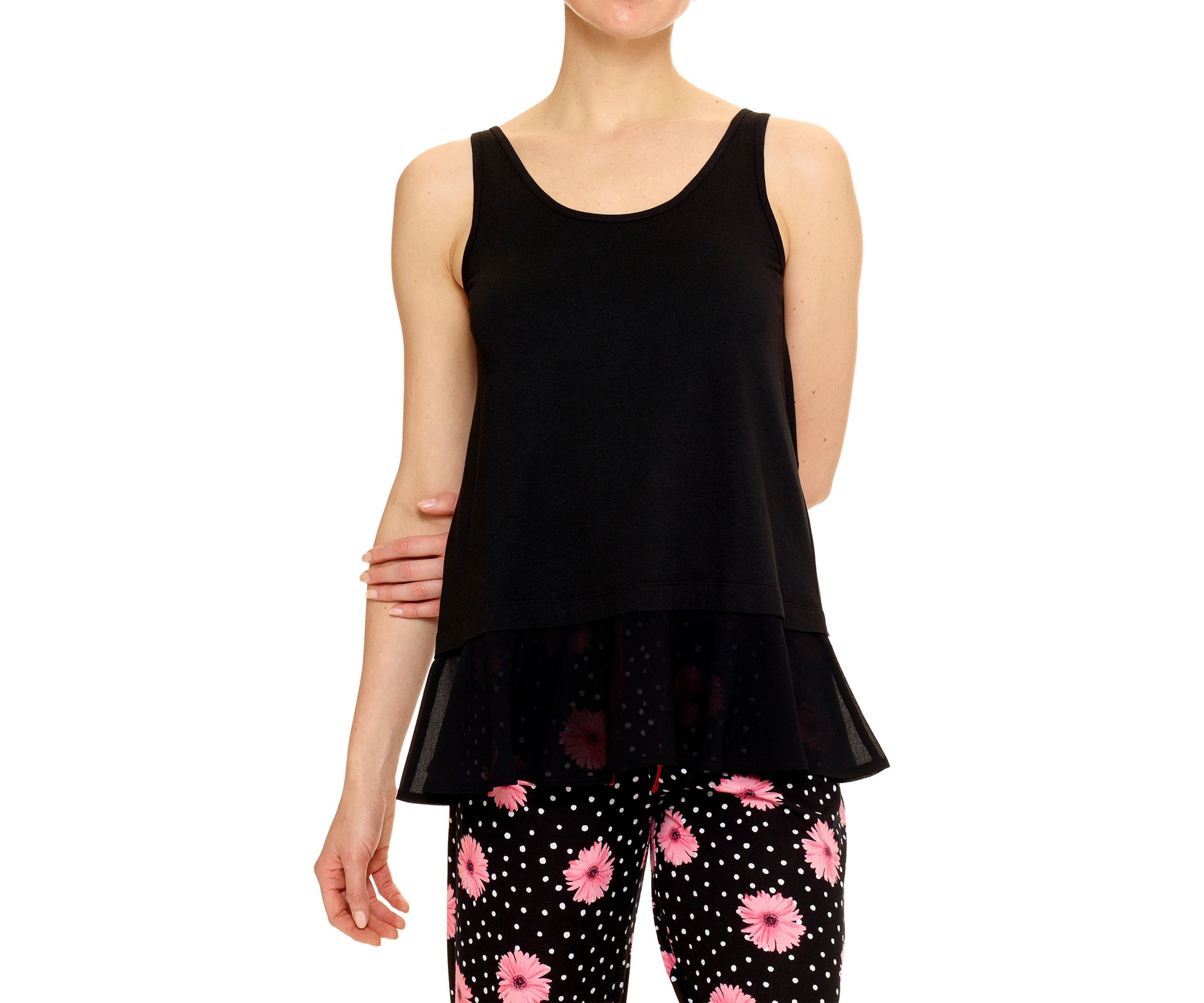 Womens Flounce Hem Sleep Tank Top