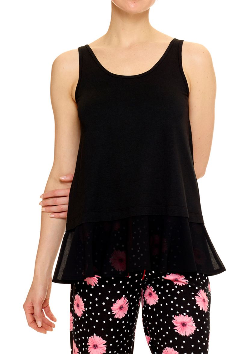 Womens Flounce Hem Sleep Tank Top