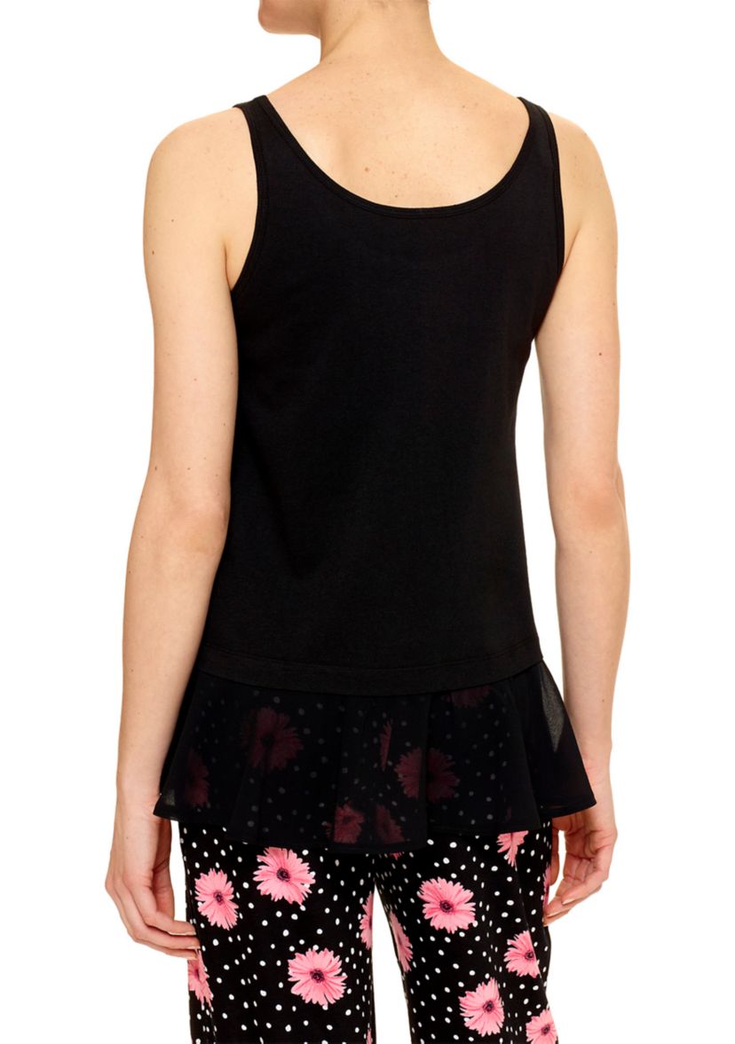 Womens Flounce Hem Sleep Tank Top