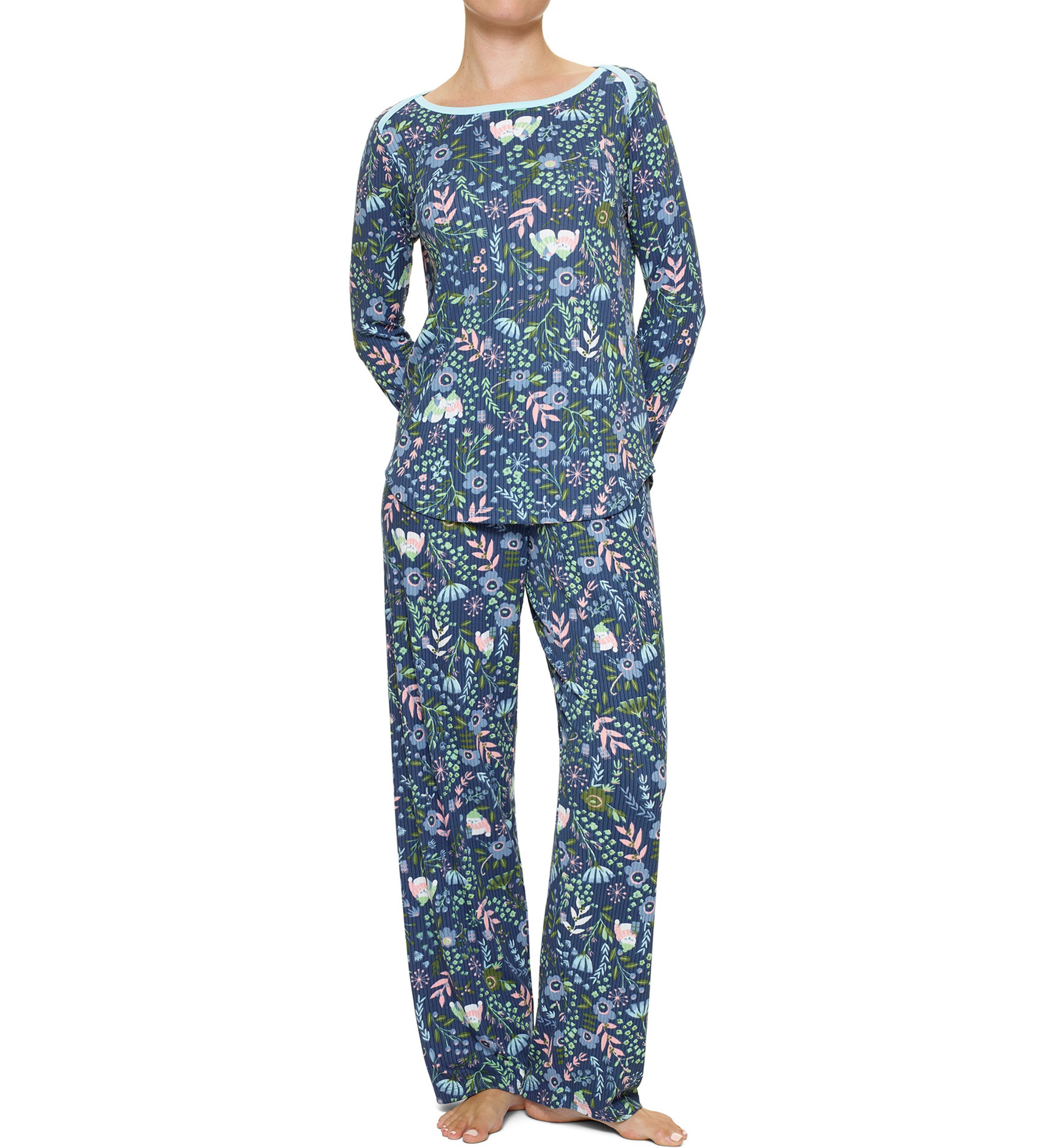 HUE® Long Sleeve Ultra Ribbed PJ Set | Belk