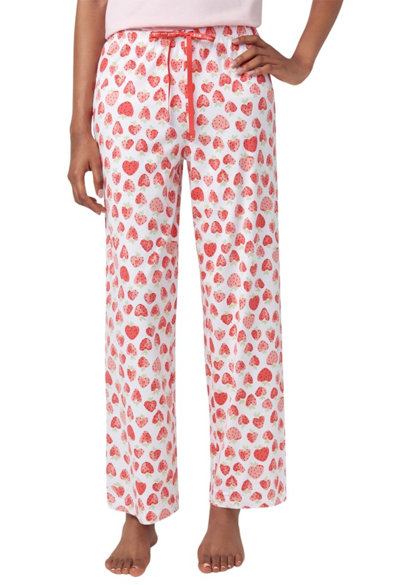 Strawberry Heart Printed Pajama Pants