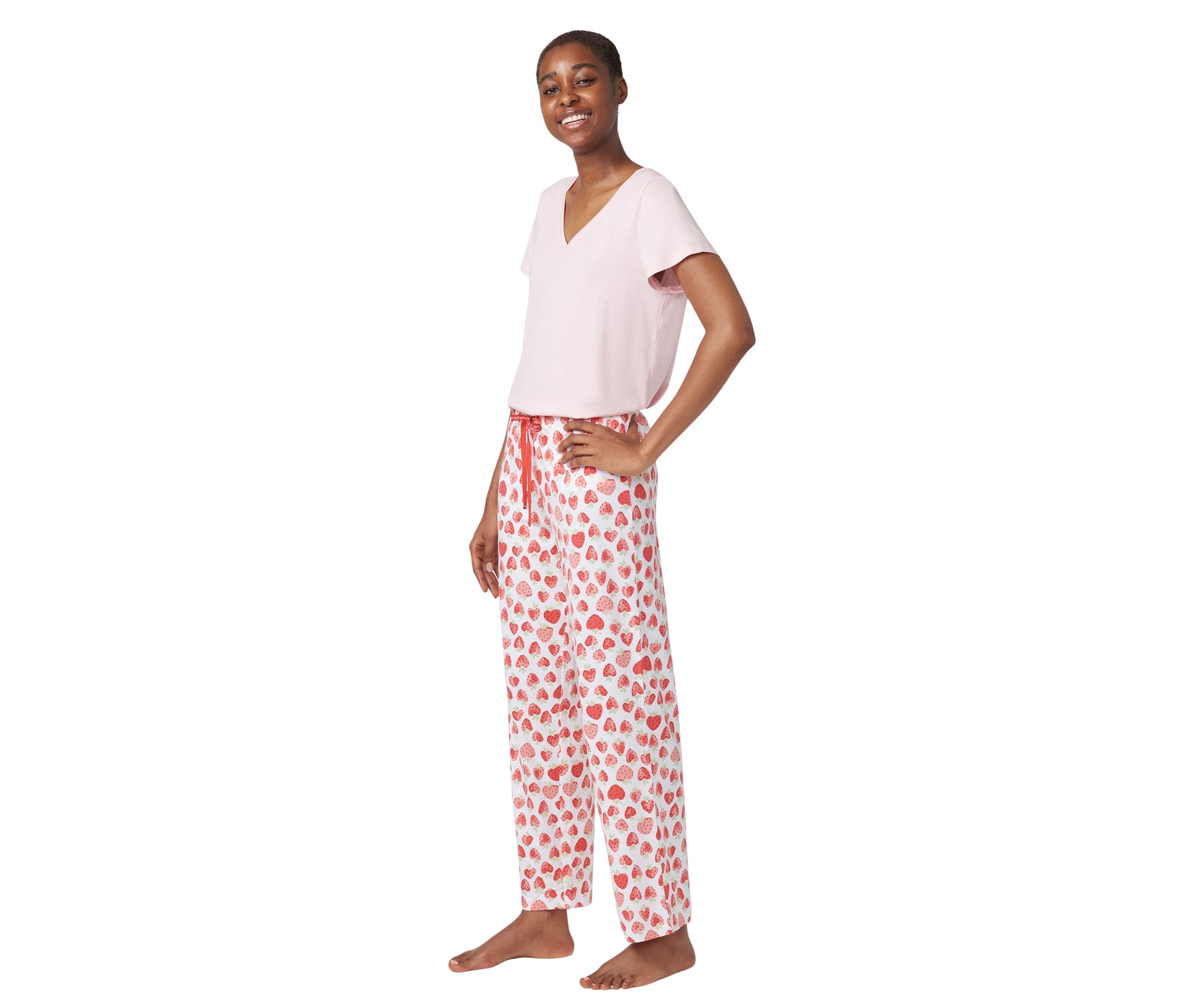 Strawberry Heart Printed Pajama Pants