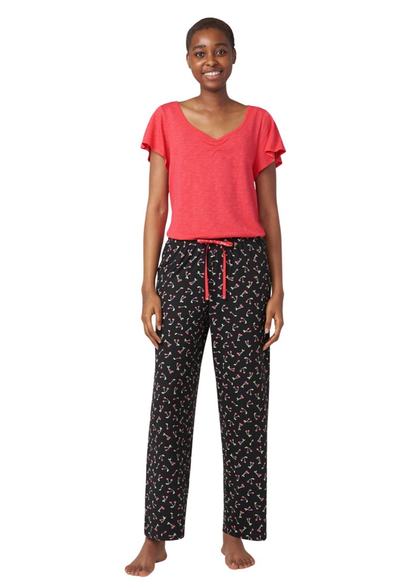 Cherry Printed Long Pajama Pants