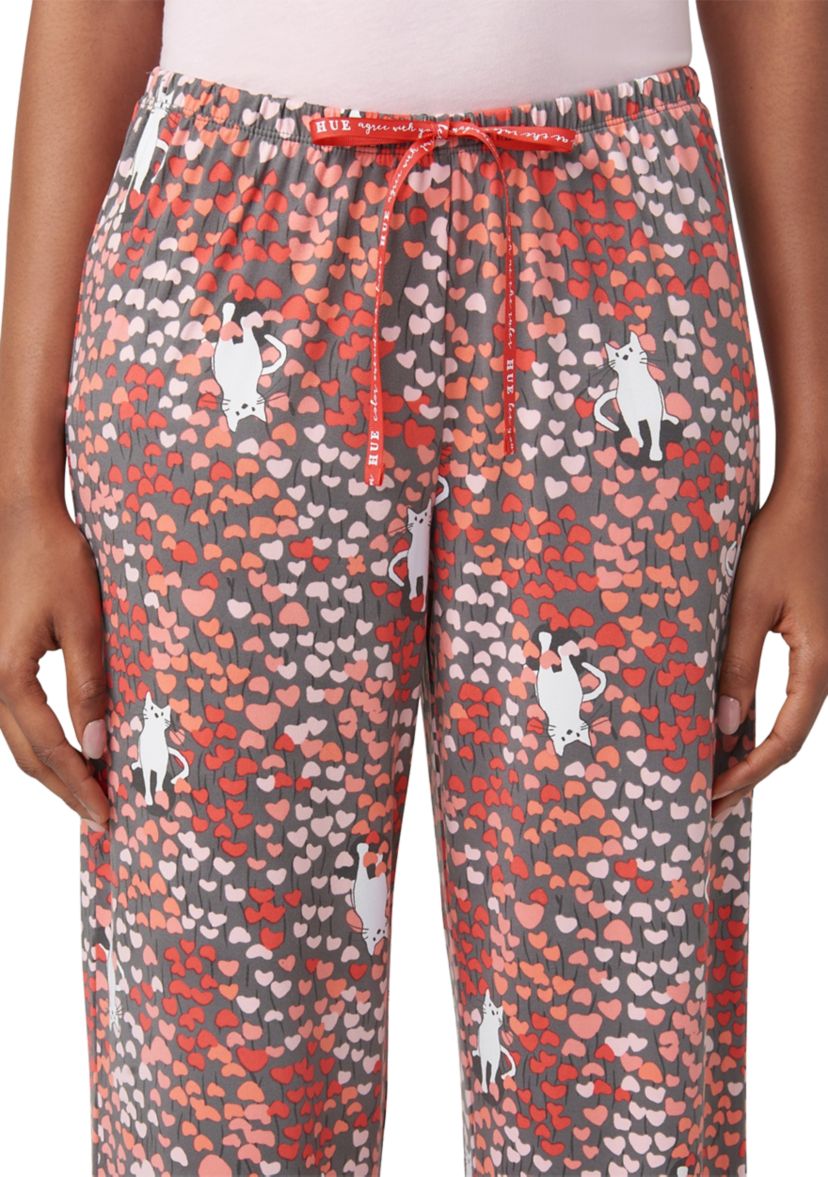 Kitty Heart Garden Printed Long Pajama Pants