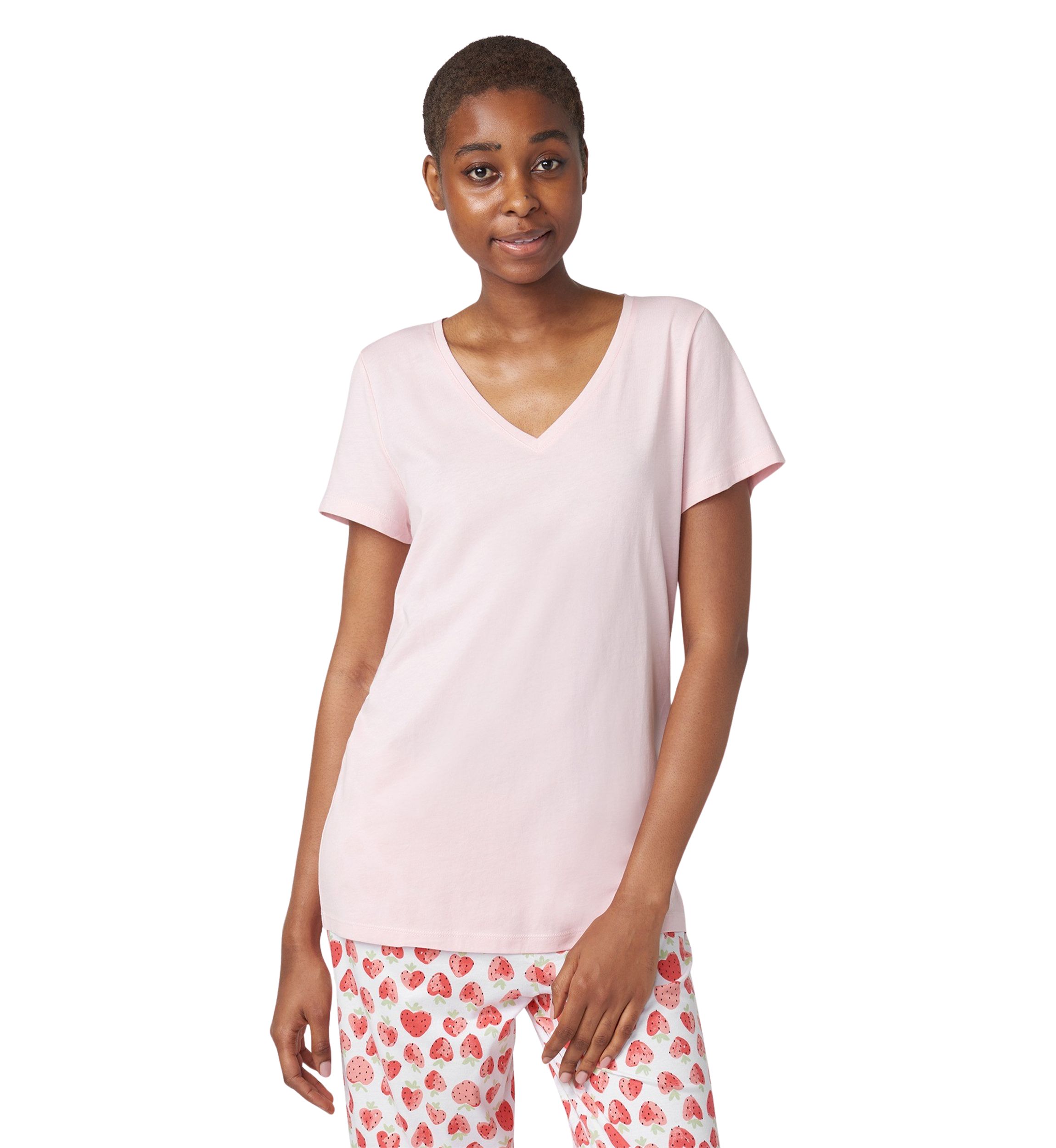 Solid V-Neck Sleep T-Shirt