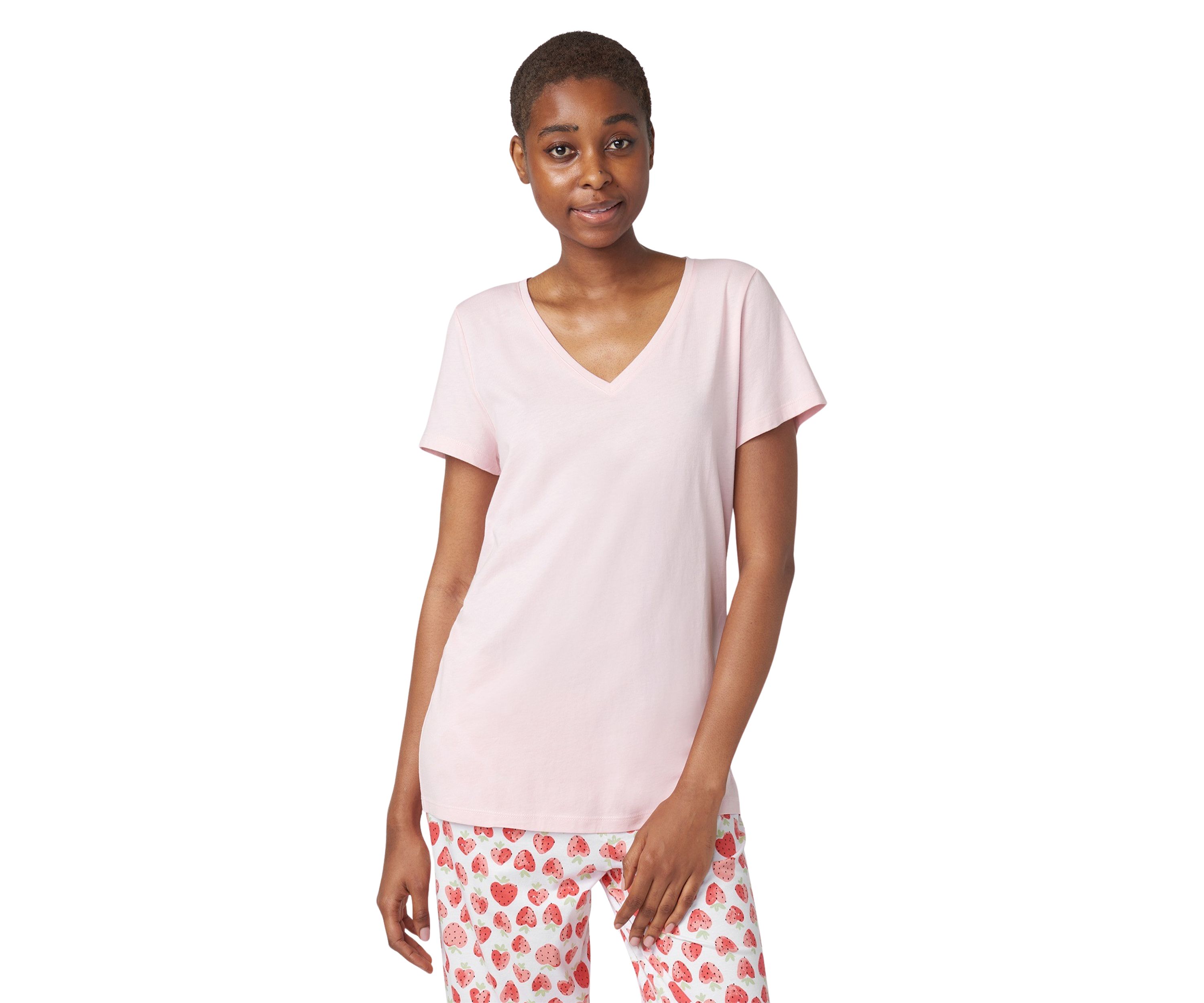 Solid V-Neck Sleep T-Shirt