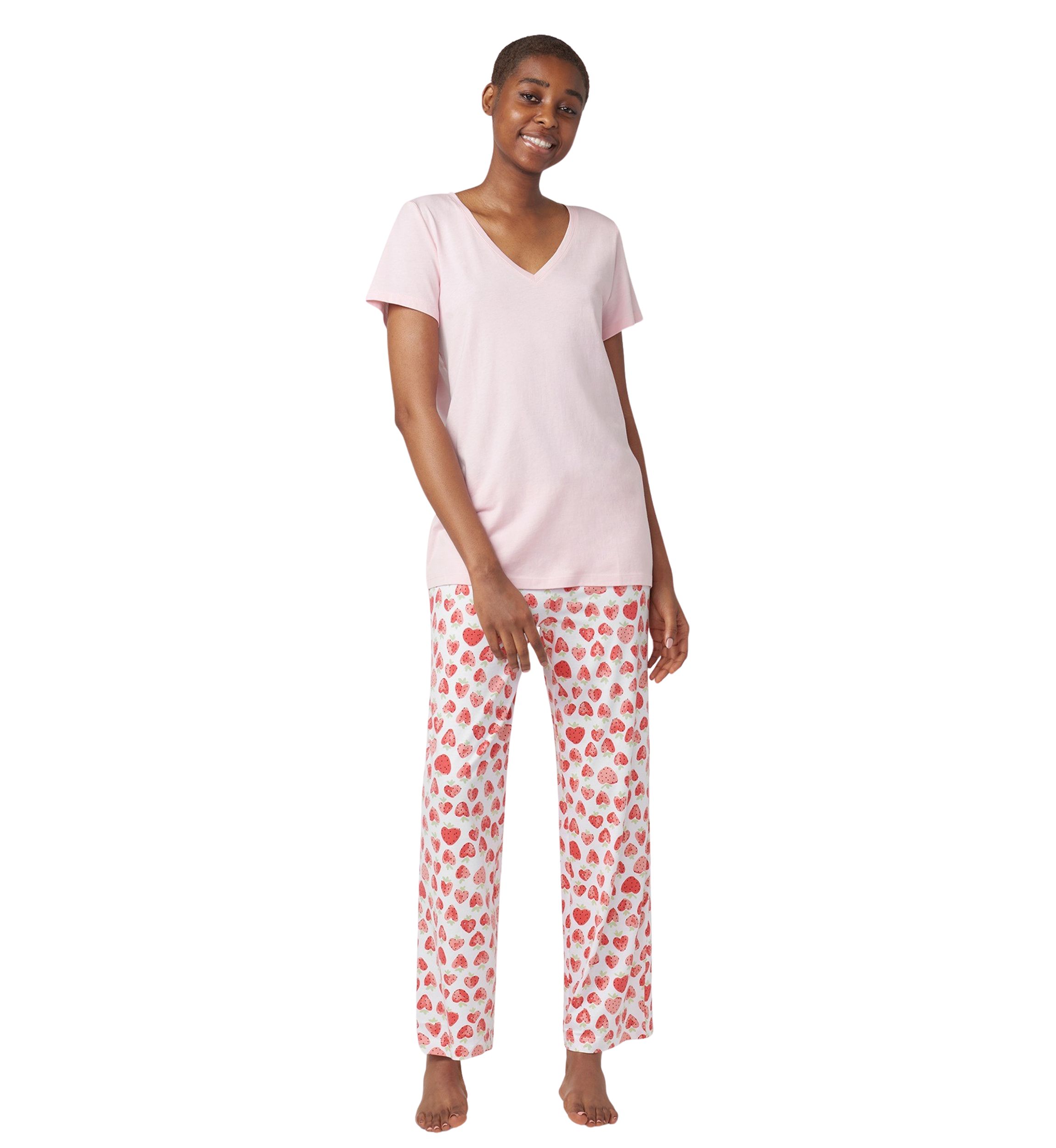 Solid V-Neck Sleep T-Shirt
