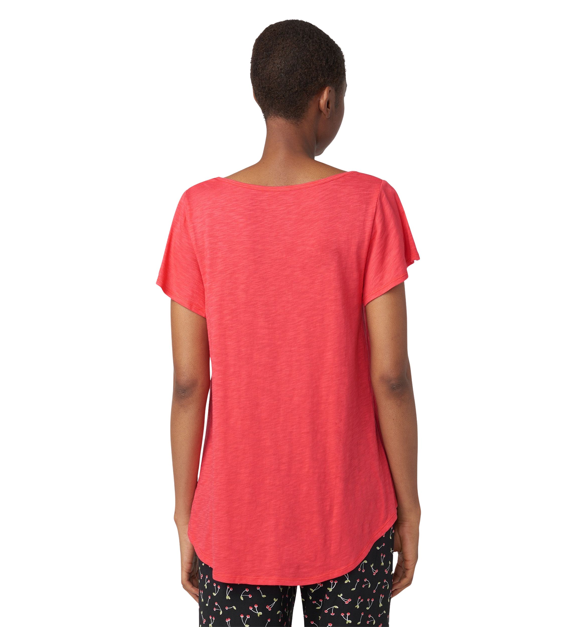 Solid Shirred V-Neck Sleep T-Shirt