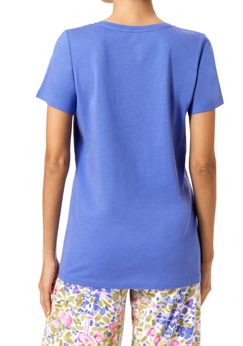 Solid Scoop Neck Pajama T-Shirt 