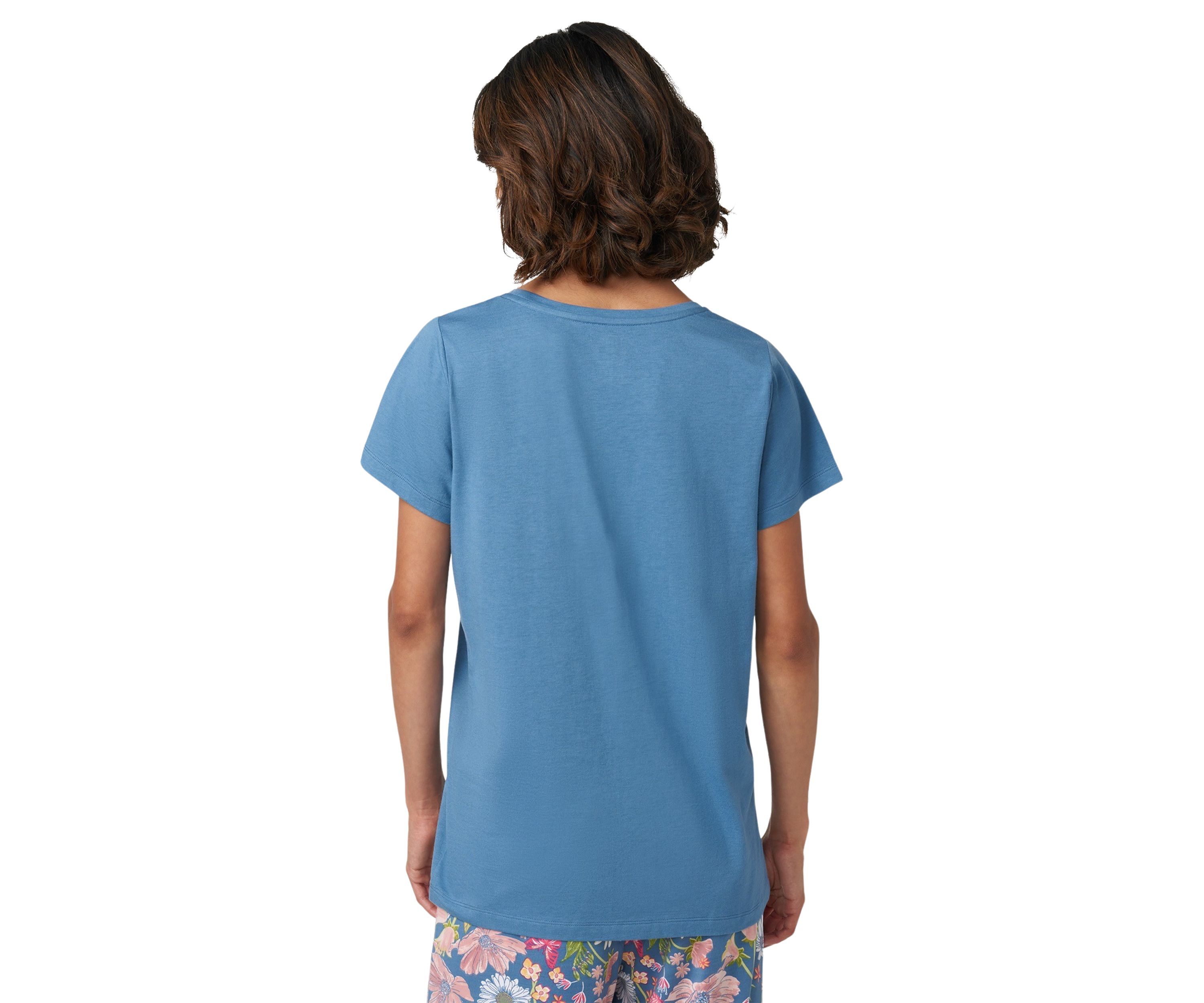 Solid Short Sleeve Scoop Neck Sleep T-Shirt