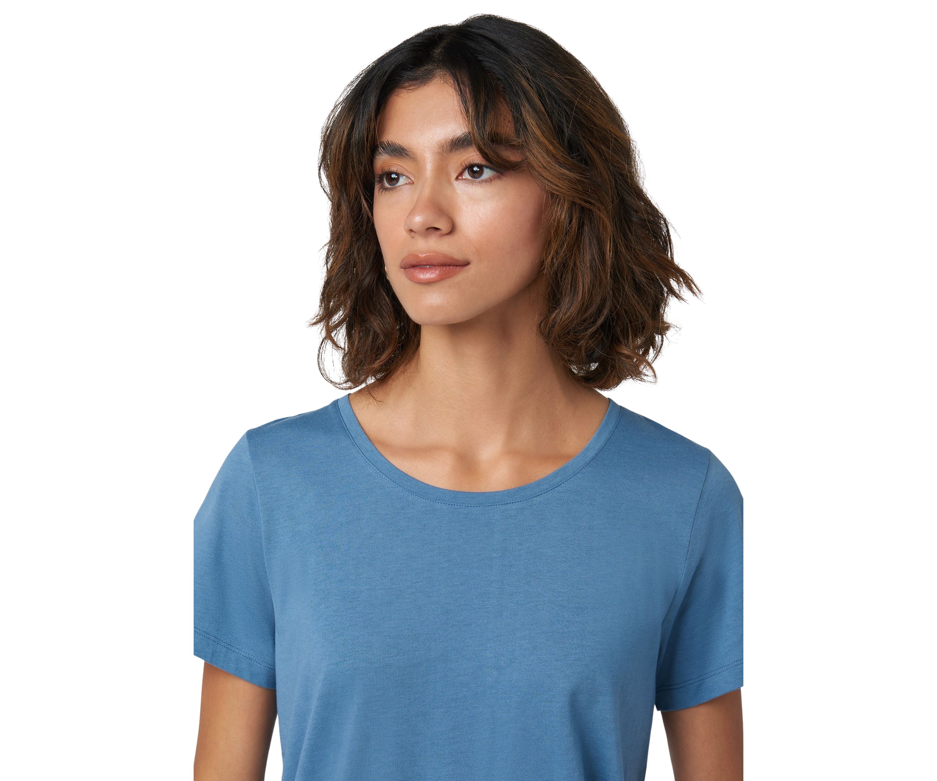 Solid Short Sleeve Scoop Neck Sleep T-Shirt
