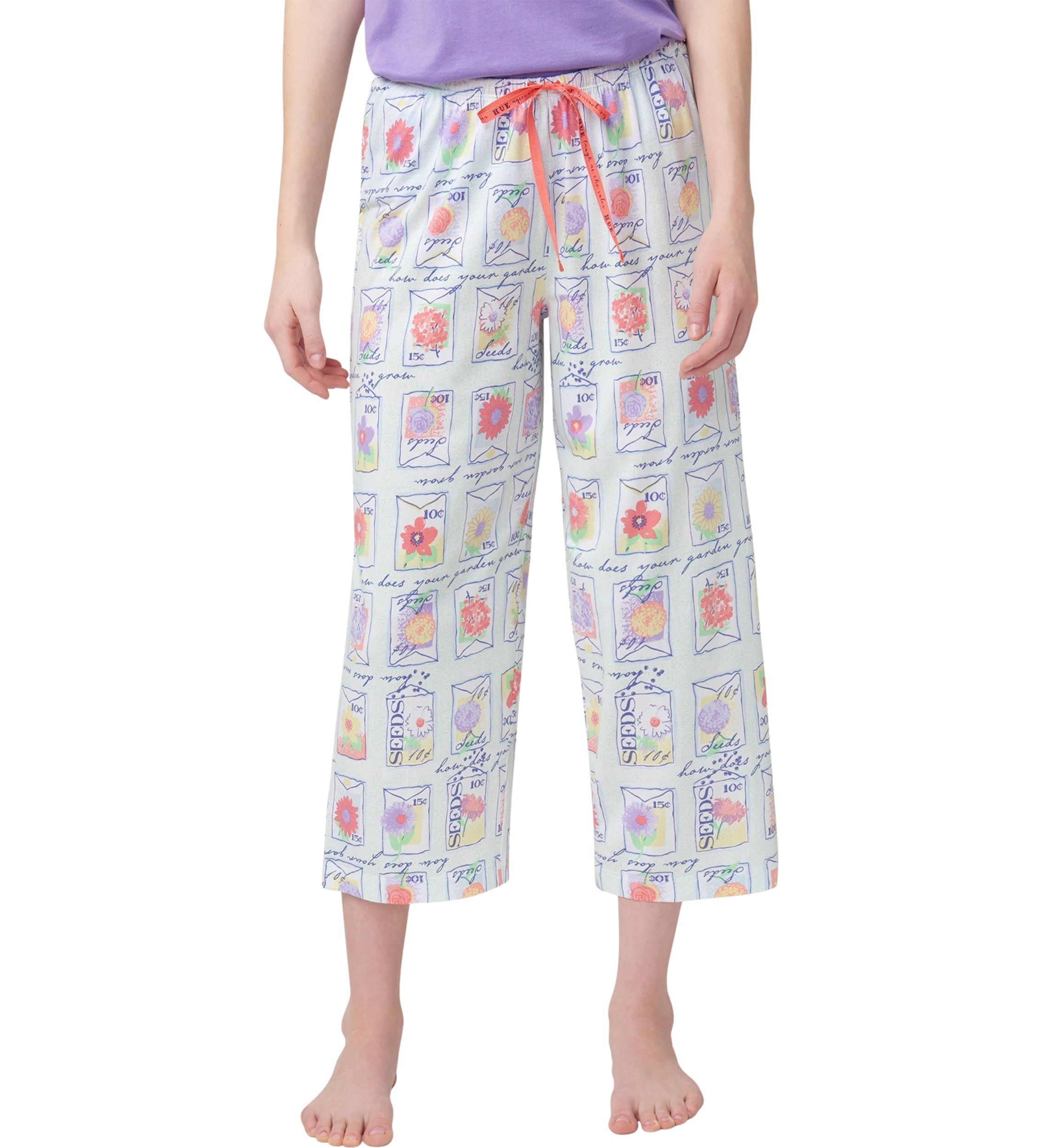 Womens Garden Seeds Capri Pajama Pants
