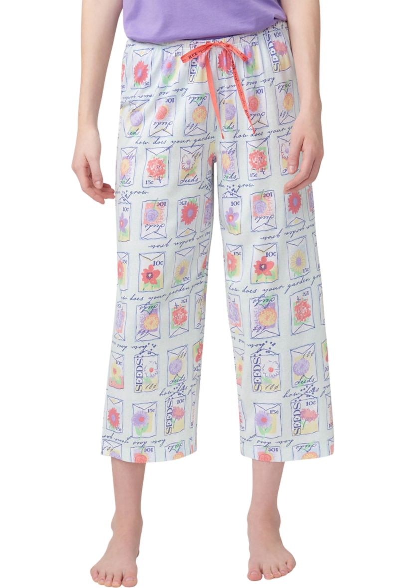 Womens Garden Seeds Capri Pajama Pants
