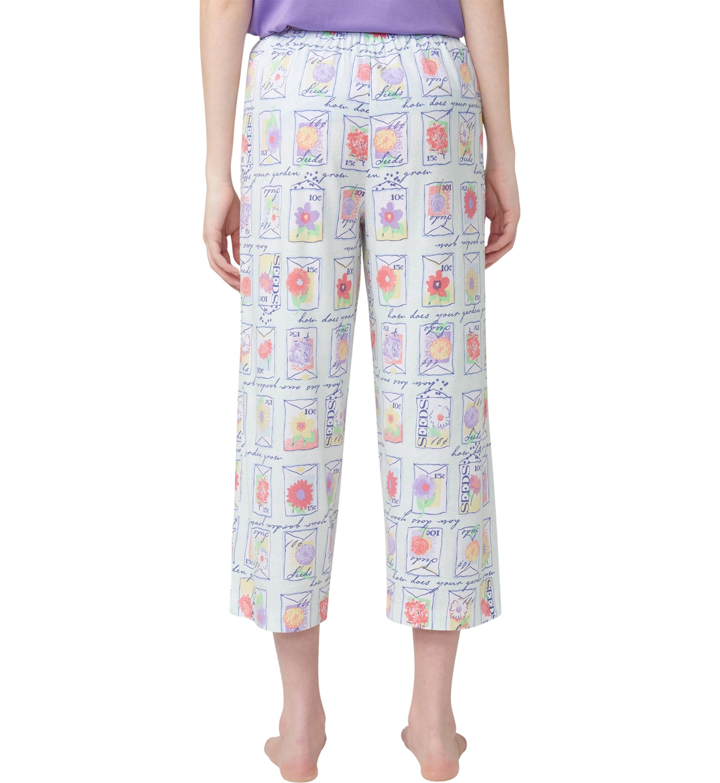 Womens Garden Seeds Capri Pajama Pants