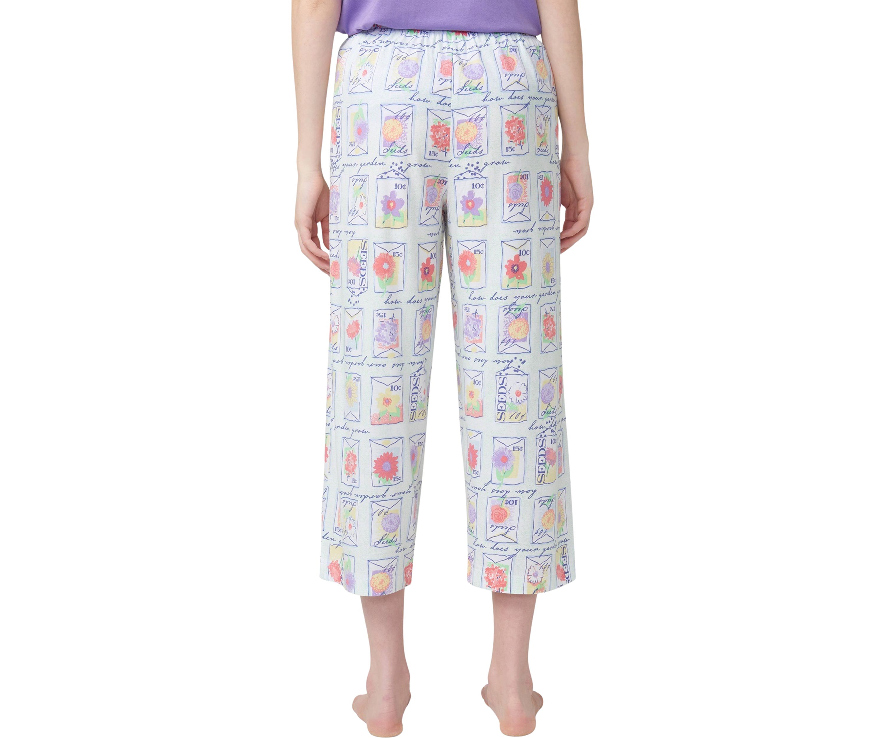 Womens Garden Seeds Capri Pajama Pants