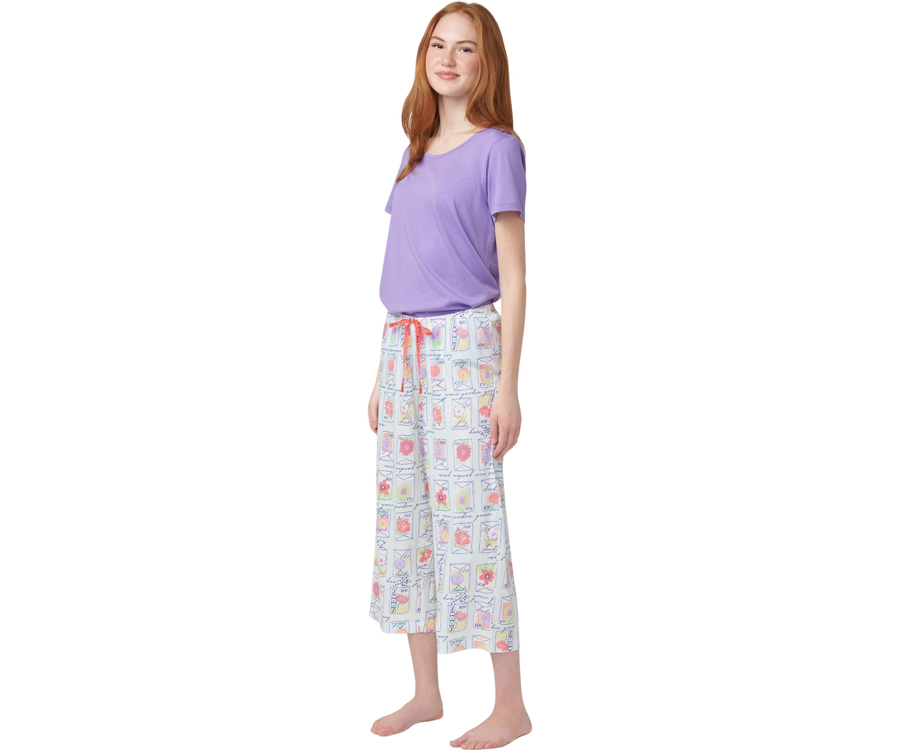 Womens Garden Seeds Capri Pajama Pants