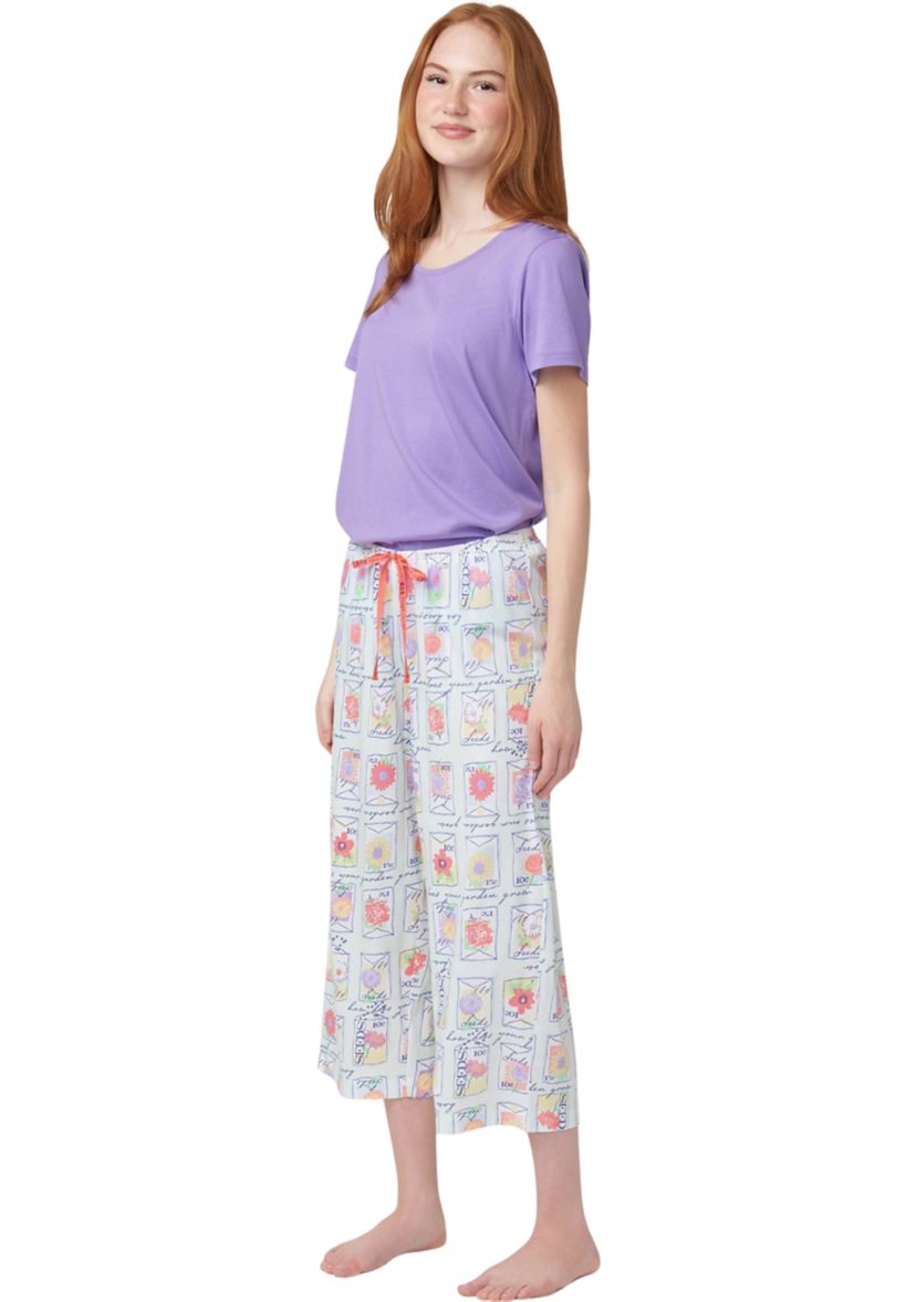 Womens Garden Seeds Capri Pajama Pants