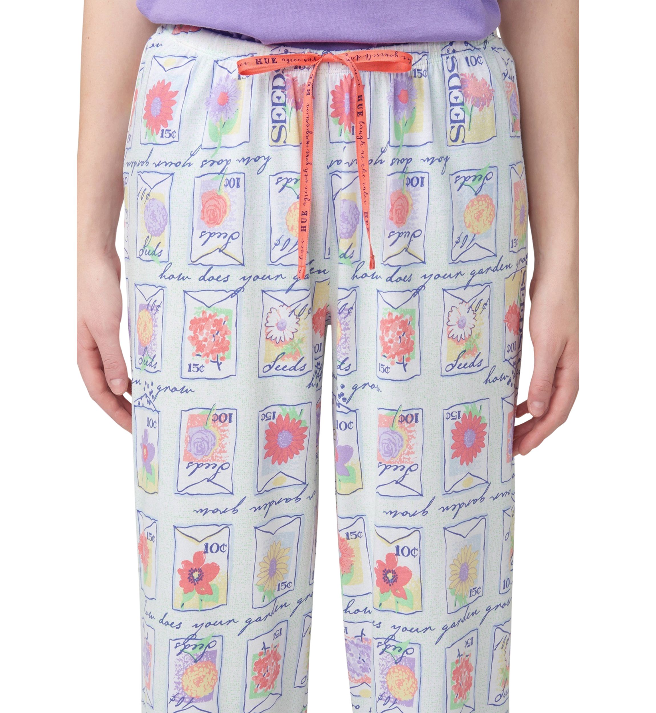 Womens Garden Seeds Capri Pajama Pants