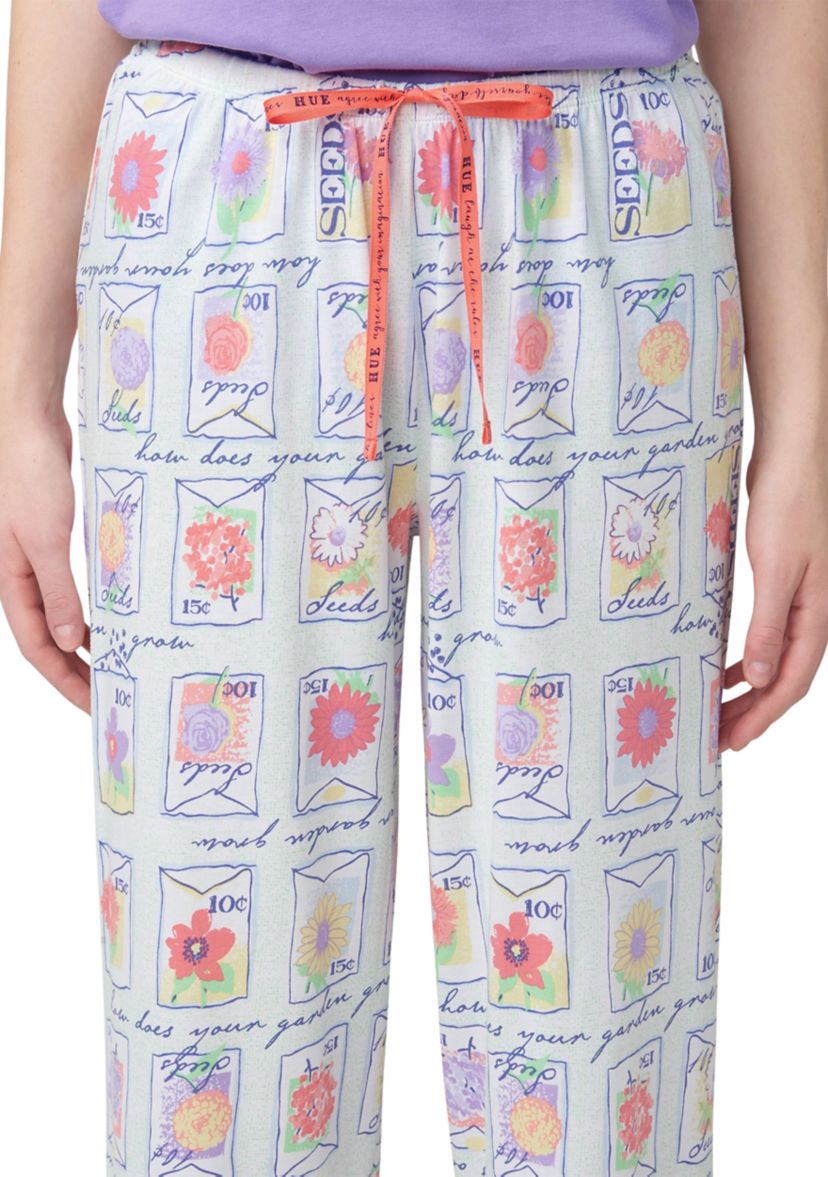 Womens Garden Seeds Capri Pajama Pants