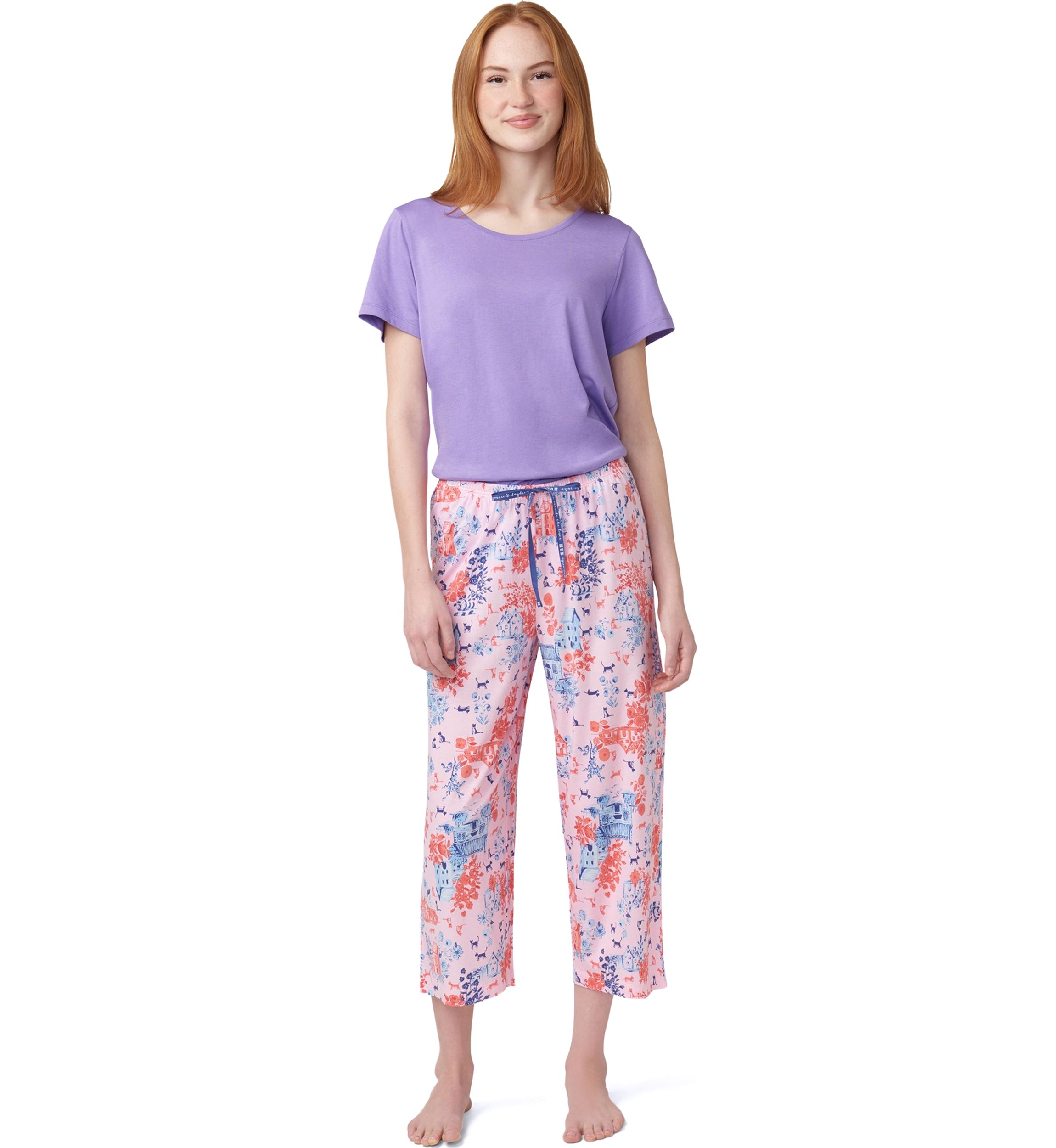 Womens Kittyville Toile Pajama Capri Pants