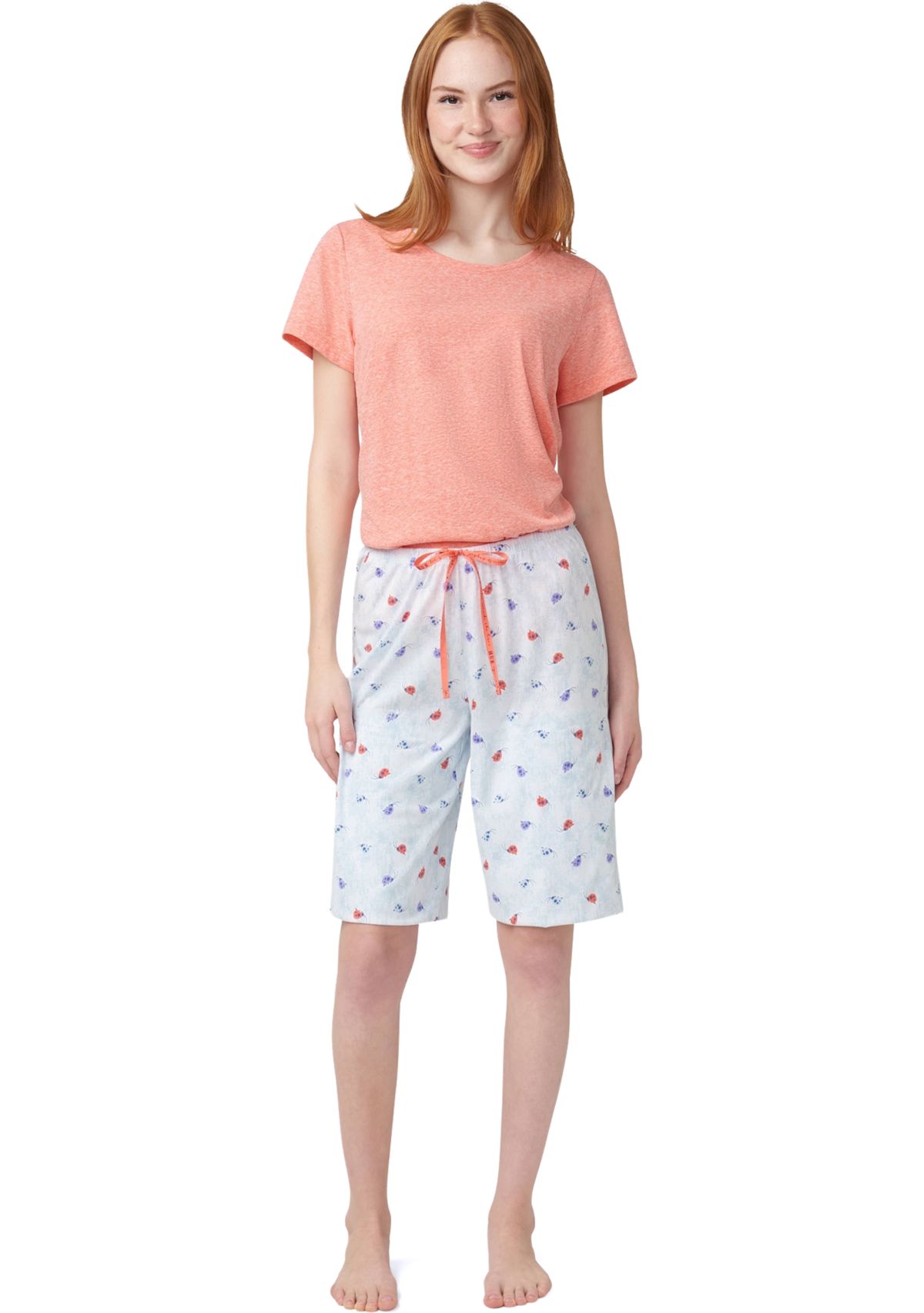 Womens Ladybug Bermuda Pajama Shorts