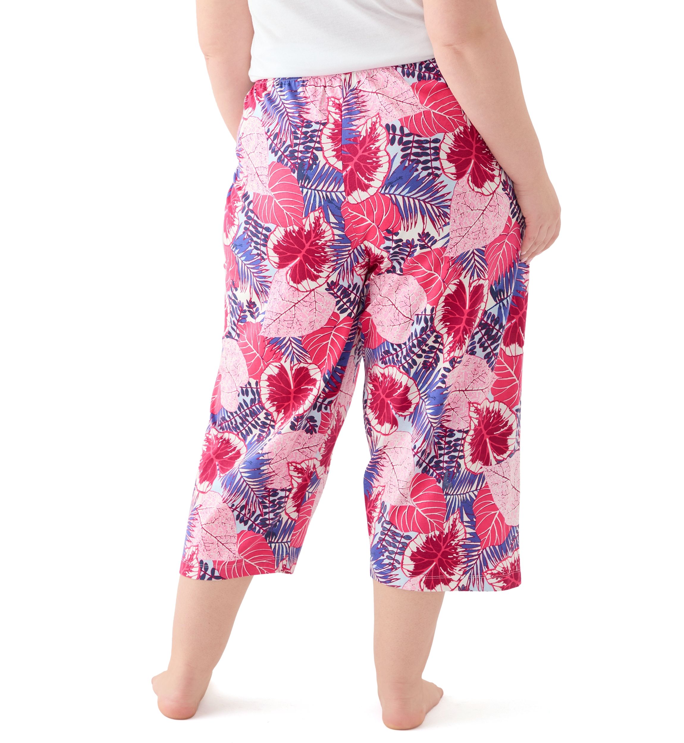 Plus Size Great Palms Printed Pajama Pants