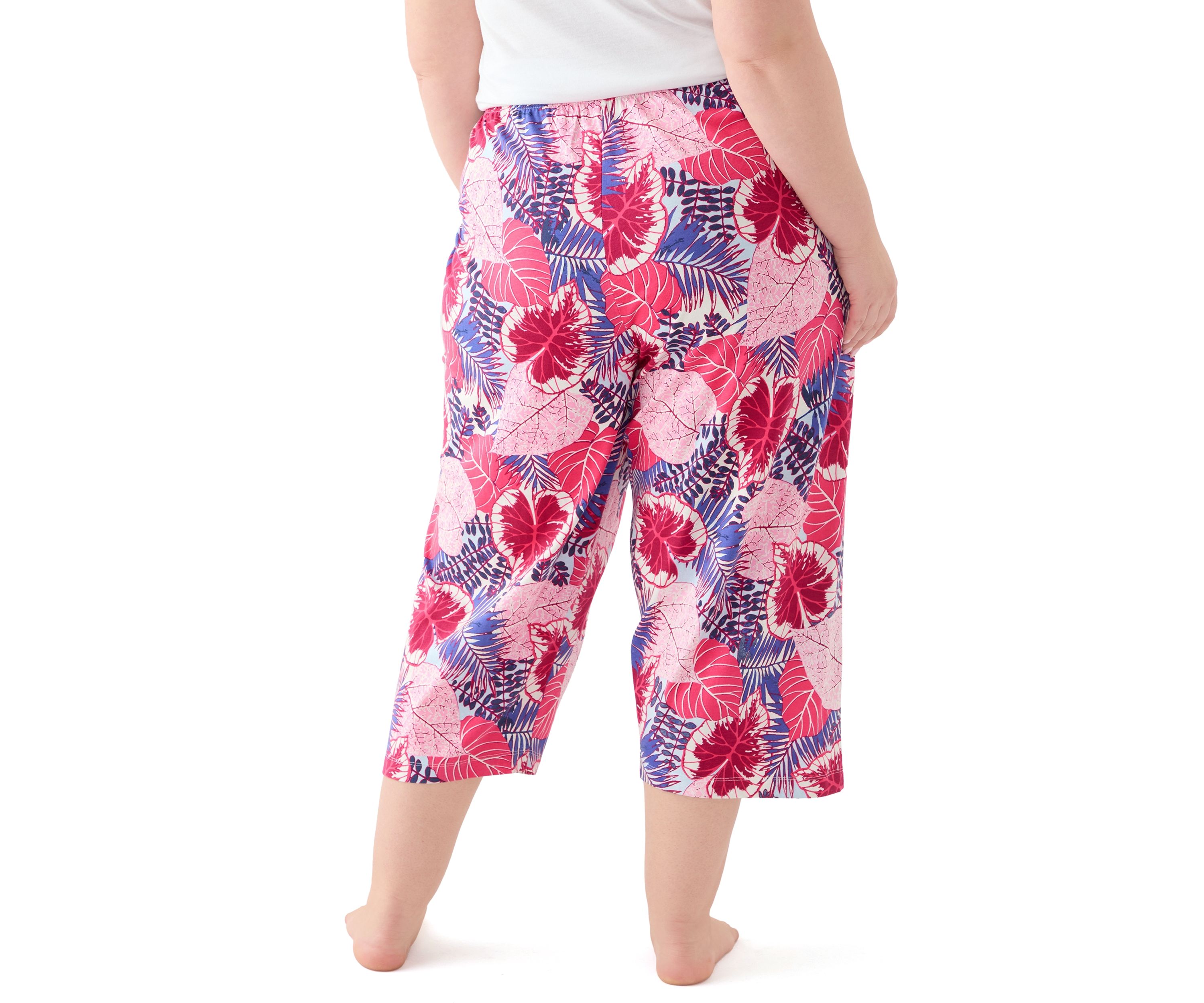Plus Size Great Palms Printed Pajama Pants